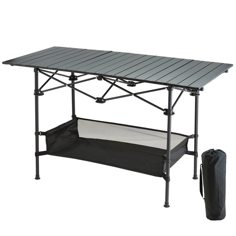 Outdoor Adventure Table With Storage - 1 mesa de camping plegable portátil
