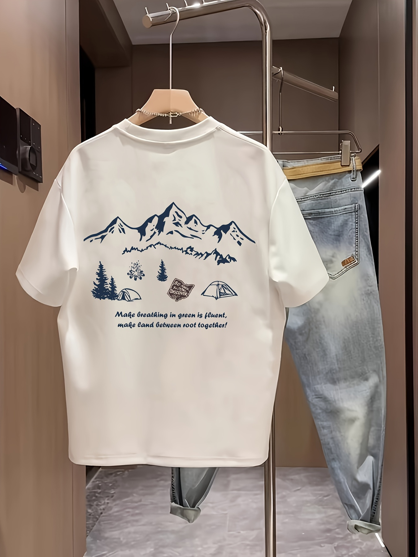 Outdoor Adventure Quotes Short - Camiseta informal de manga corta 100%