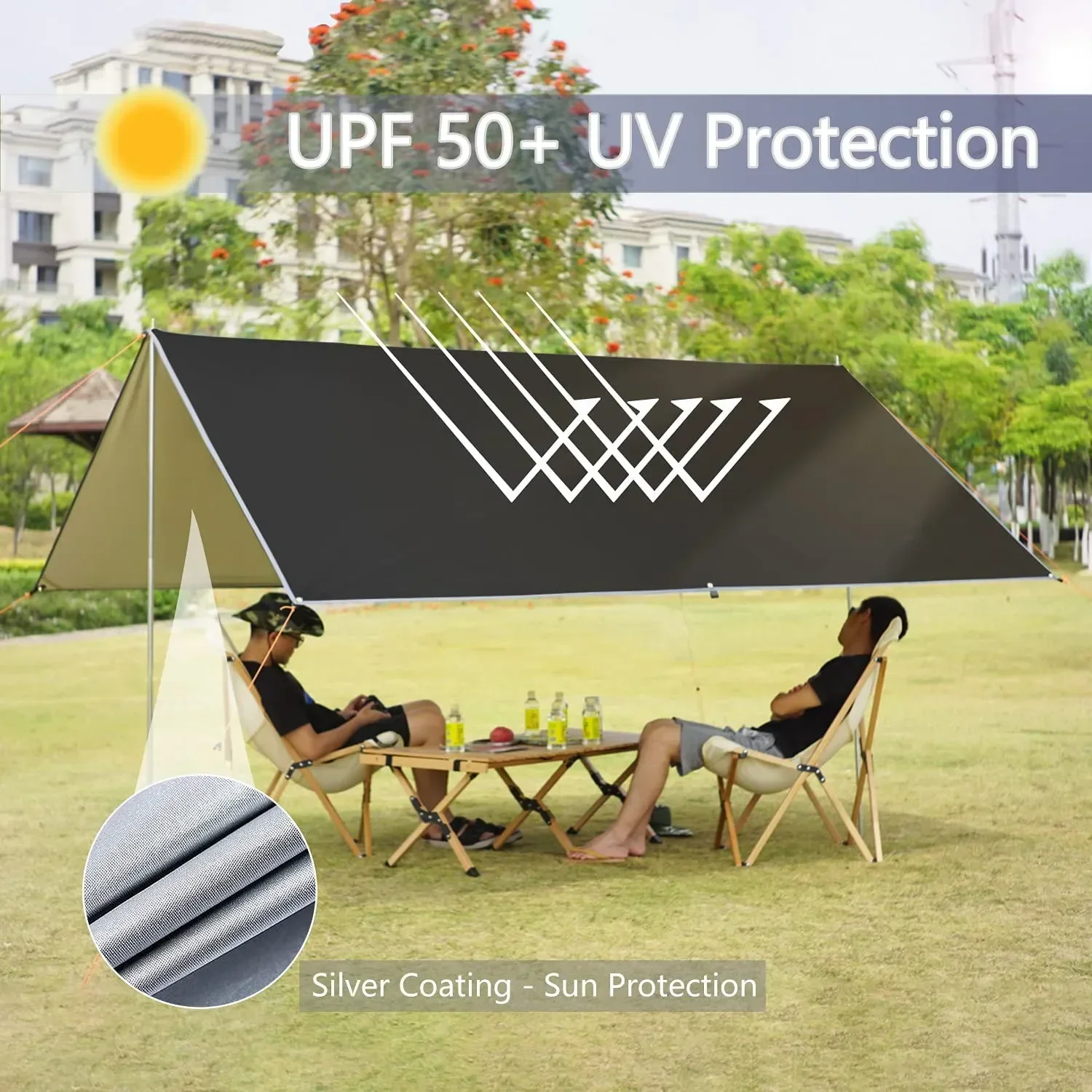 Hammock Rain Tarp - Toldo de Alta Calidad, Resistente, Impermeable,