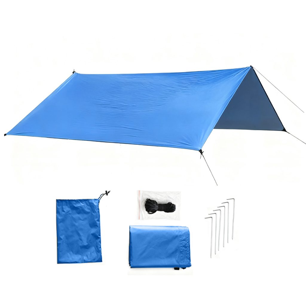 Hammock Rain Tarp - Lona de Camping DANCHEL 3x3m, Impermeable,