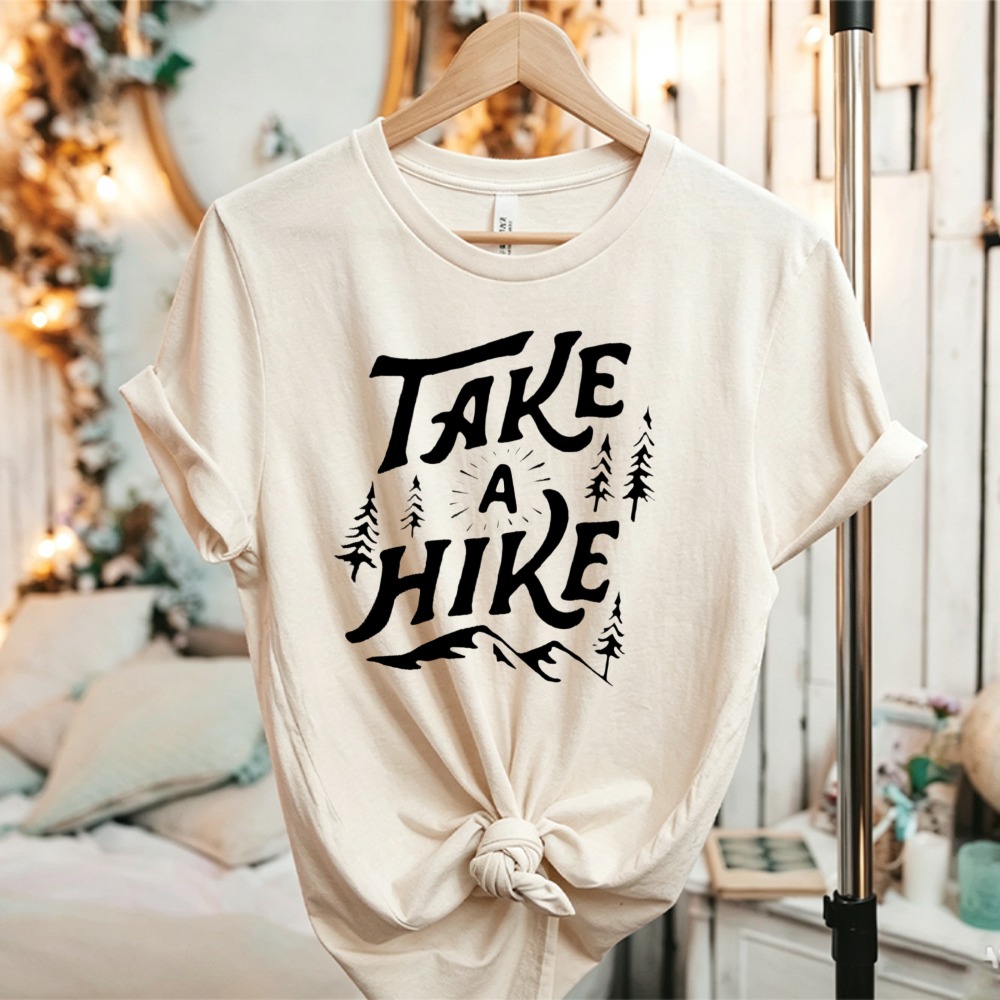 Outdoor Adventure Quotes Short - Camiseta con estampado gráfico de montaña