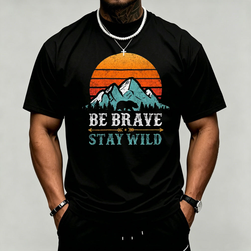 Camiseta Gráfica de Oso de la  - Outdoor Adventure Quotes Short reseña y precio