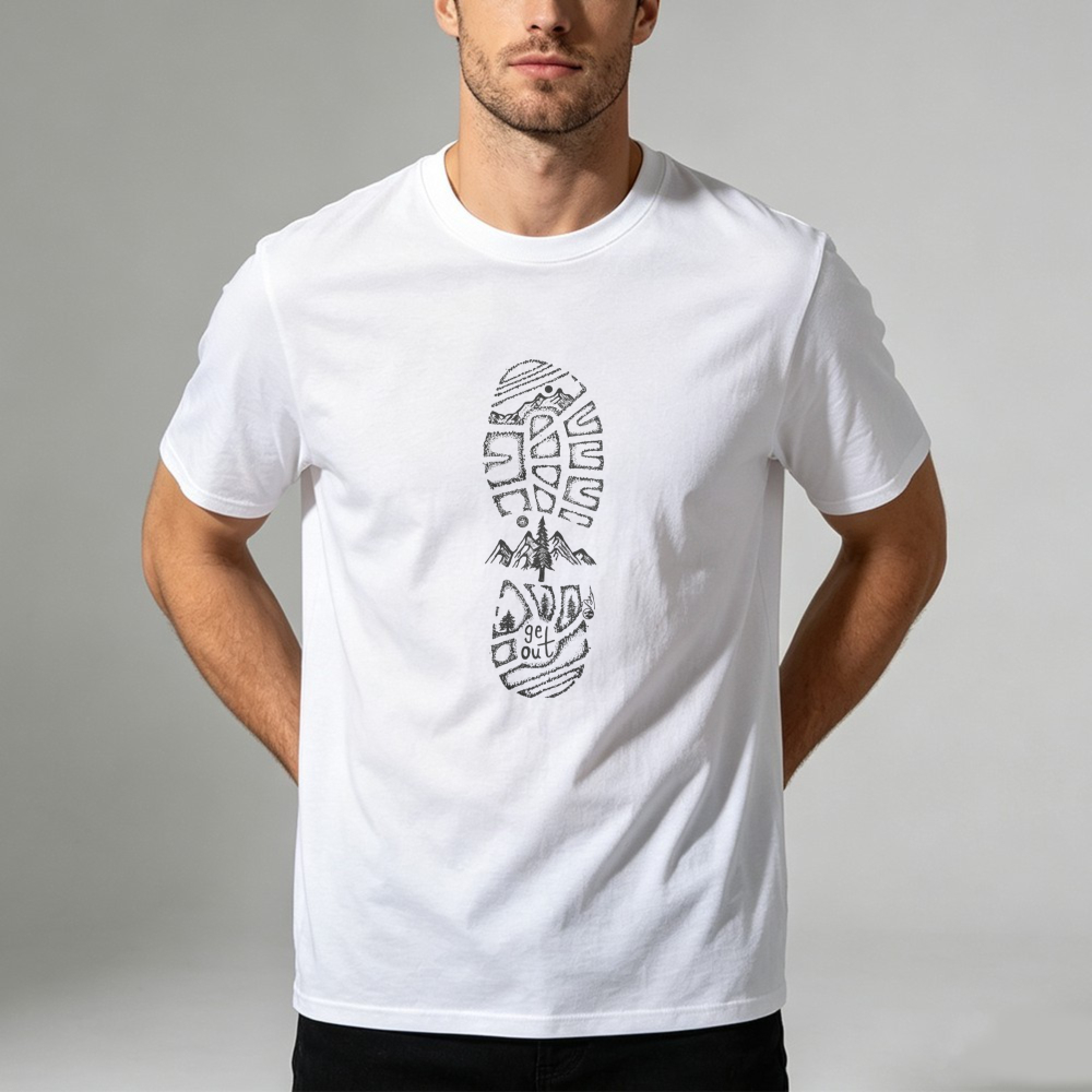 Camiseta con estampado de pais - Outdoor Adventure Quotes Short reseña y precio